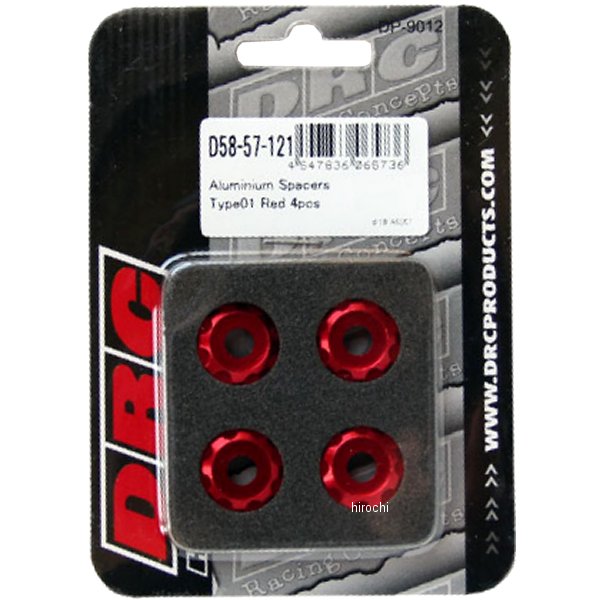 アルミスペーサー φ18 M6用 タイプ01 4個入り 赤