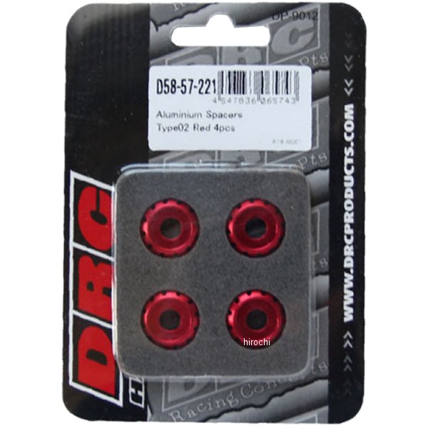アルミスペーサー φ18 M6用 タイプ02 4個入り 赤