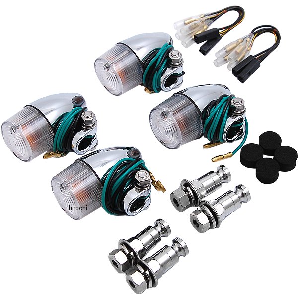 ウインカーセット 250TR 砲弾タイプ メッキ/クリアー