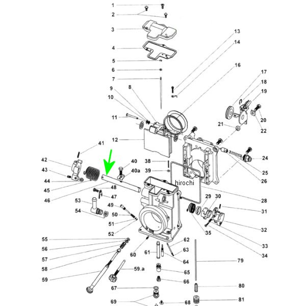 補修 ミクニHSR用 スロットルシャフト