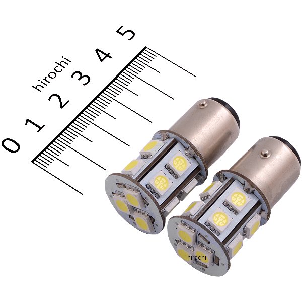 LEDバルブ S25(BAY15d) 12V 13粒 ダブル球 白 2個入り