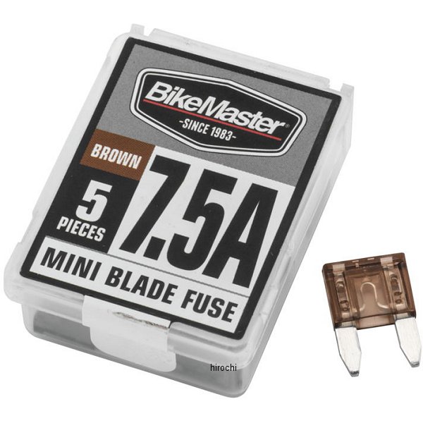 7.5A ミニ ヒューズ 茶 5個入り