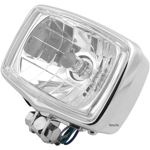 ヘッドライト スクエアタイプ 4.5インチ H4バルブ メッキ