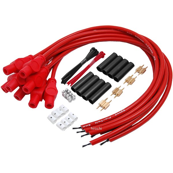 スピードプロツインシリコンプラグコードキット ゼファー750、ゼファー400 赤