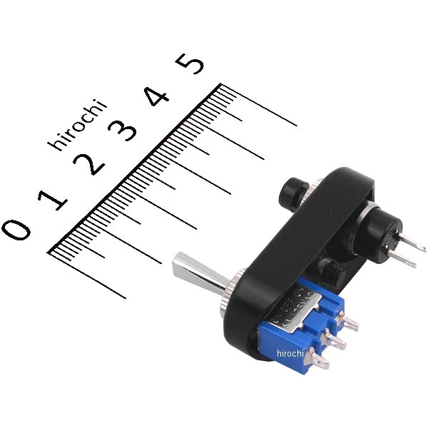 ミニスイッチ ウインカー/ホーン 1インチ(25.4mm)ハンドル用 フラットレバー 黒