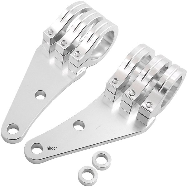 マシンドロングヘッドライトステー 3クランプタイプ φ35mm シルバー