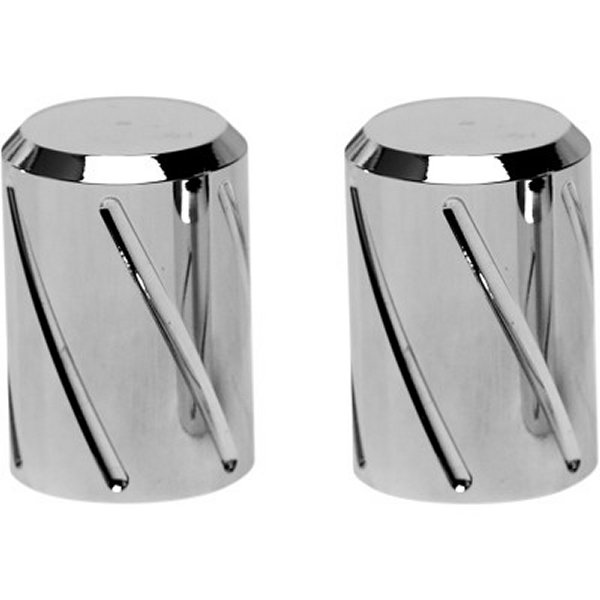 『セール特価』 ドッキングステーションキャップ クローム斜線 ロング (2個入り)