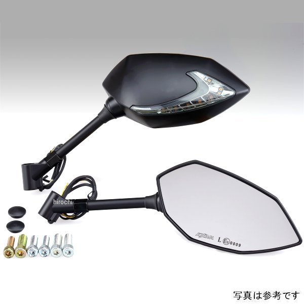 TECH07 ミラー LEDウインカー付 シャフトタイプ カーボン 左右セット