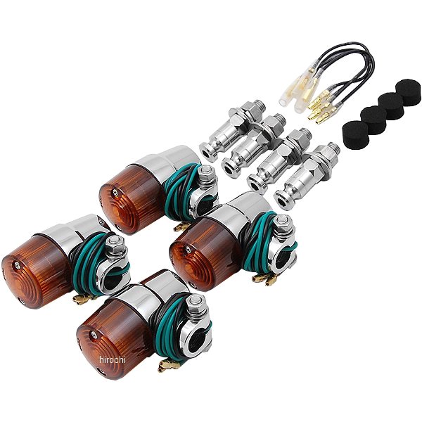 ウインカーセット 85年以降 SR500、SR400、SR400FI スーパーバイクミニ メッキ/オレンジ