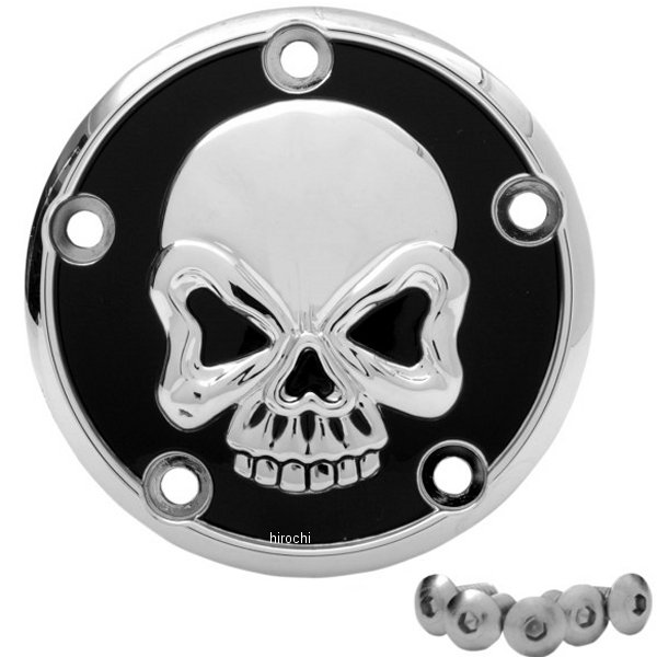 ポイントカバー スカル 99年-17年 Twin Cam クローム/黒