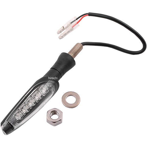 LEDウインカーランプ TR 黒/クリア アルミ (１個入り)