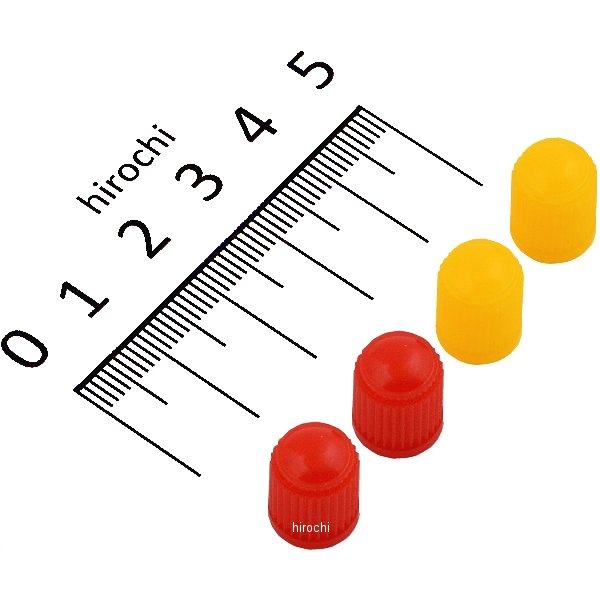 バルブキャップ プラスチック 4個入り 赤/黄