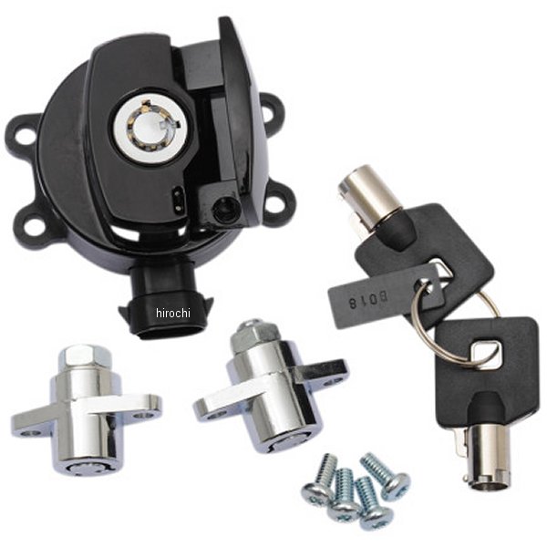 イグニッションスイッチ/サドルバッグ互換の鍵付き 14年以降 FLHR 黒