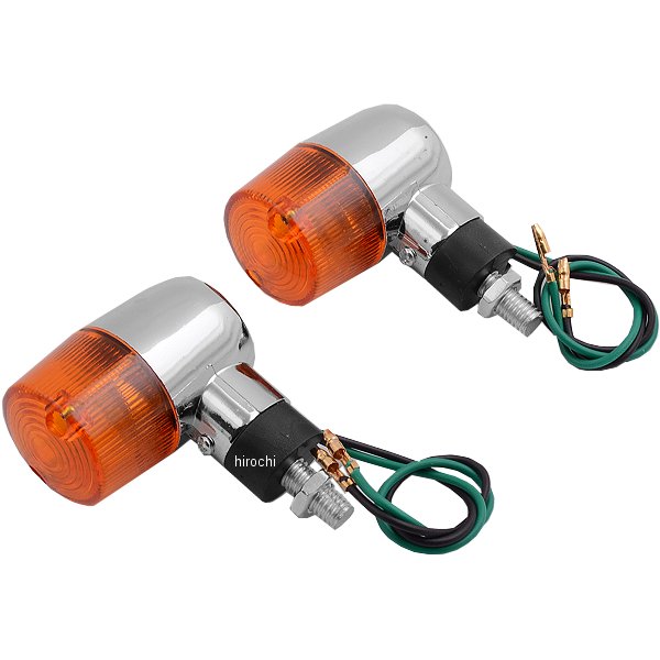 汎用 ミニウィンカー丸型 メッキ/オレンジ 2個入り