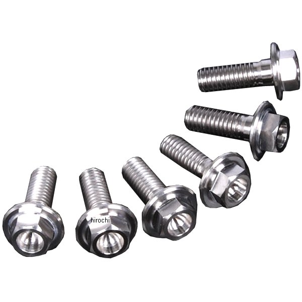 チタンブレーキディスクボルト 90年-15年 ホンダ、ヤマハ フランジボルト φ6-M6X17 6本入り