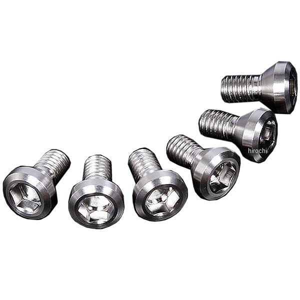 チタンブレーキディスクボルト 89年-16年 ヤマハ、カワサキ カウンターシャンク M6X14 6本入り