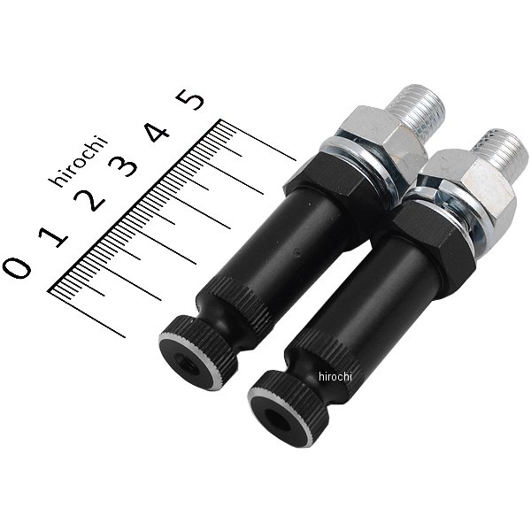 ウインカー取付ボルト アルミ M10x46 黒 2本入り