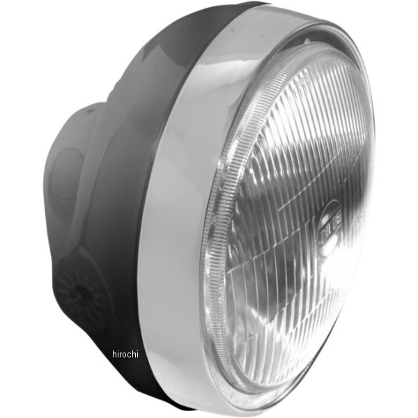 ヘッドライト 7インチ H4 60/55W サイドマウント 黒