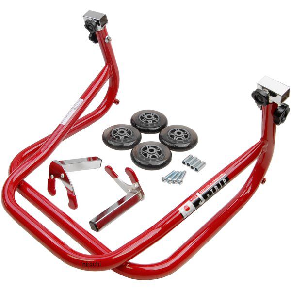 Jトリップ J-TRIP メンテナンススタンド赤ショートローラースタンド受けタイプ：V受け付属