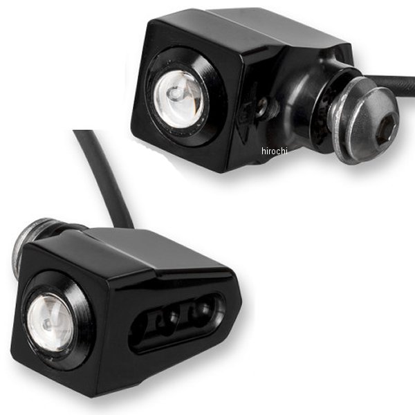 LEDウインカー シングル ラットアイ サイドマウント 赤/黒