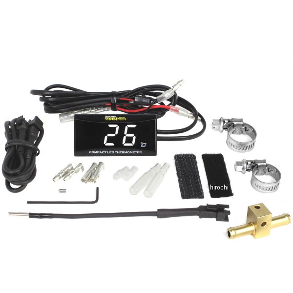 コンパクト LED サーモメーター 油温計アダフプタｰΦ8付きセット