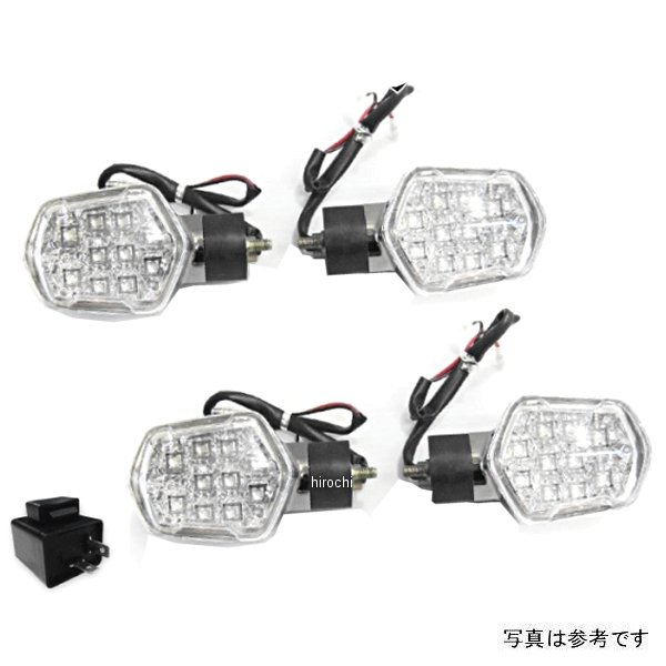LEDウインカー ズーマーX JF52 メッキ/クリア 4個入り リレー付