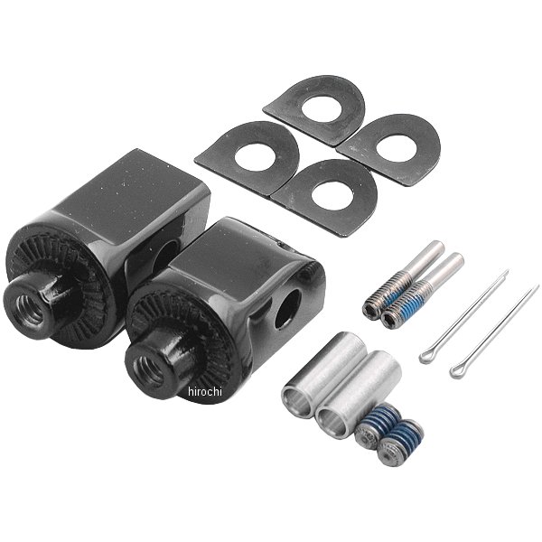 フットペグ 取付金具 スプライン (左右ペア) ヤマハ、カワサキ 黒