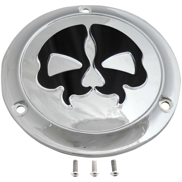 ダービーカバー 70年-98年 BigTwin スピリットスカル 3穴 クローム