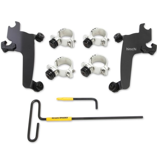 メンフィスシェード ウインドシールド ナイトシェードクイック 取付金具 ロック付き 04年-15年 ヴィクトリー VEGAS 黒