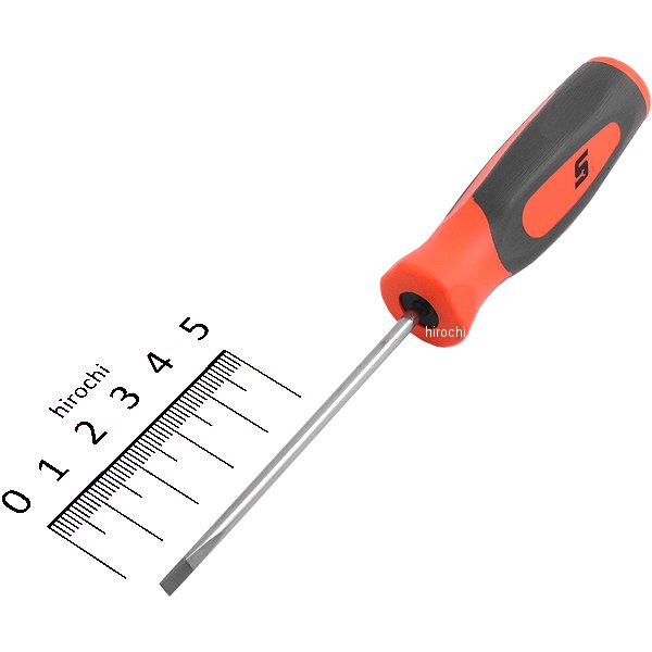 ハードハンドル ミニチップ フラットチップ スクリュードライバー 5-7/8インチ オレンジ
