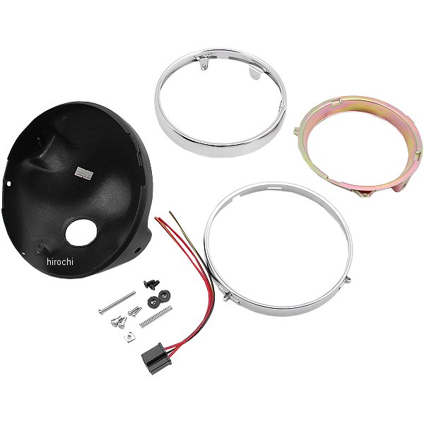 ヘッドライトリム＆ケースセット 8mmケース付き 汎用 黒