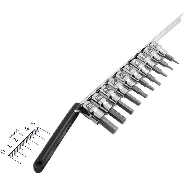 六角ビットセット 3/8インチ(9.5mm)角 10個セット インチ(ハーレー等)