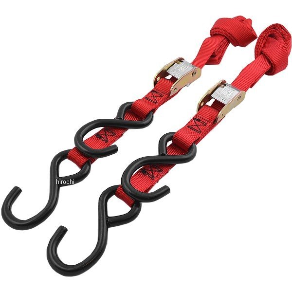 幅1インチ(25mm) タイダウン 66インチ(1676mm) 赤 (左右ペア)