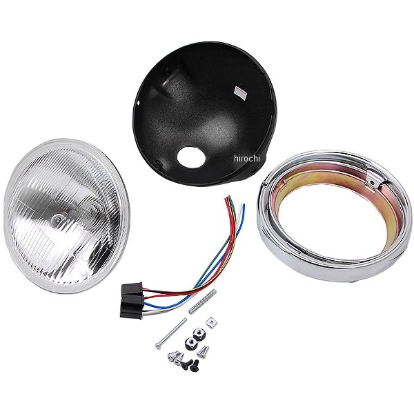 BRIGHTEC ヘッドライト H4 180φ 8mmケース付き 汎用 黒