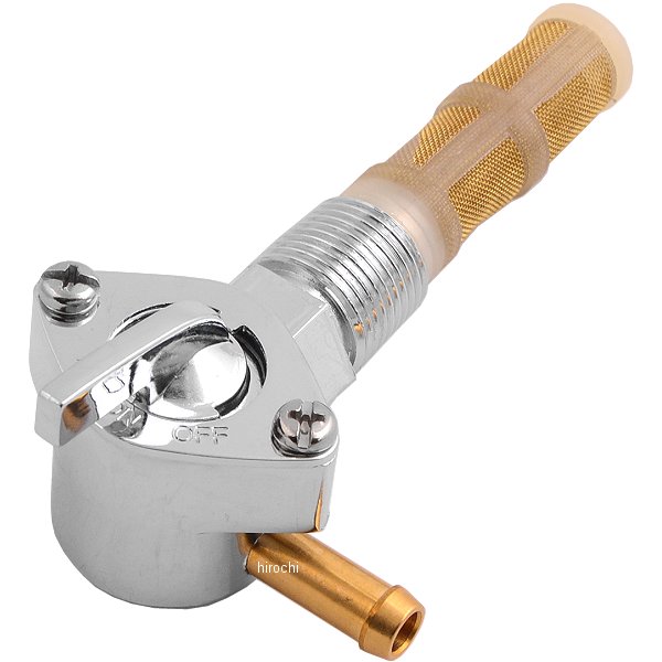 フューエル ペットコック 57年-74年 XL、66年-74年 FL、FX 3/8インチ NPT 90°クローム