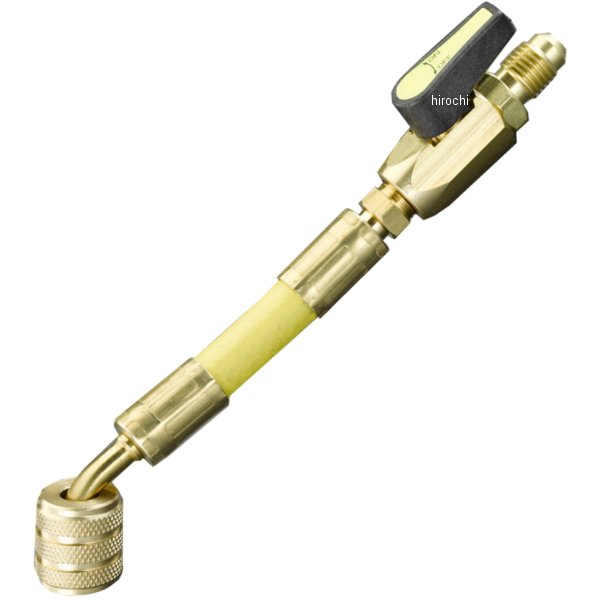 1/4"x5/16" ボールバルブ付異径ホースアダプター(黄)