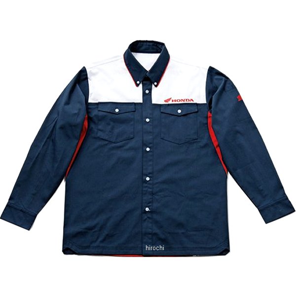 秋冬モデル Honda ピットシャツLＳ トリコロール Mサイズ