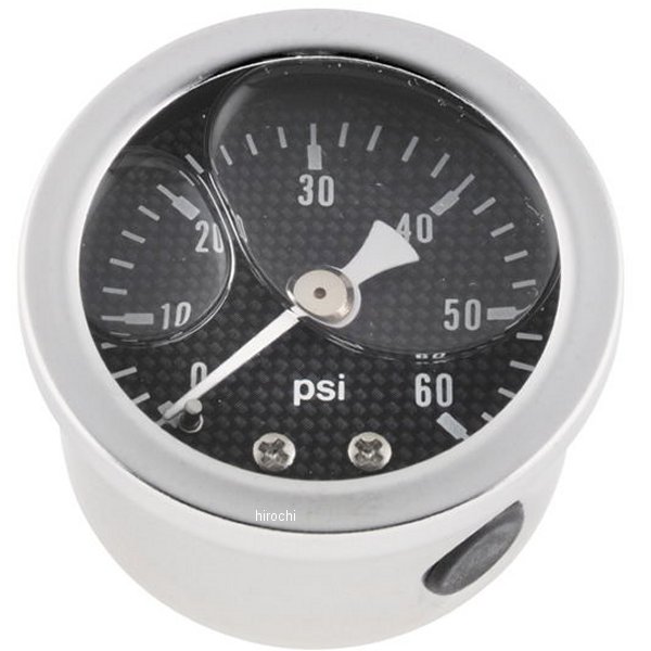 オイルプレッシャー ゲージ 60psi カーボン ステンレスベゼル