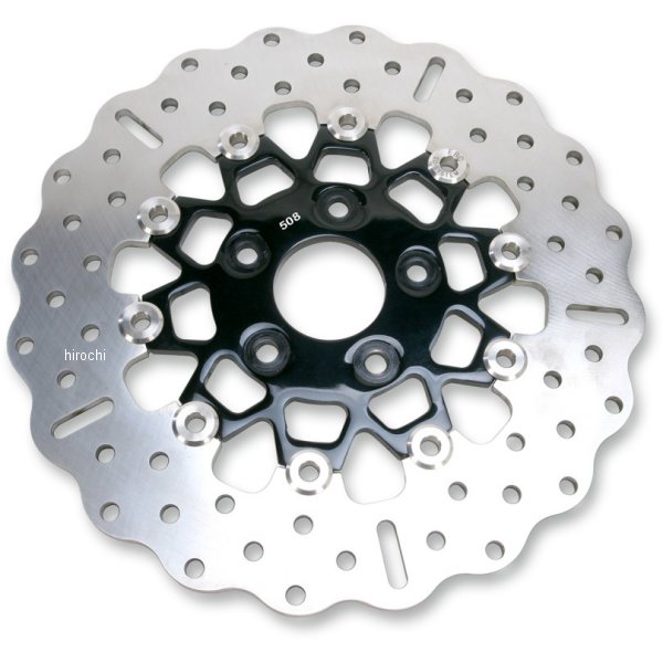 ローター 11.5インチ リア ワイド 黒/クローム 10ボタン フローティングコンター