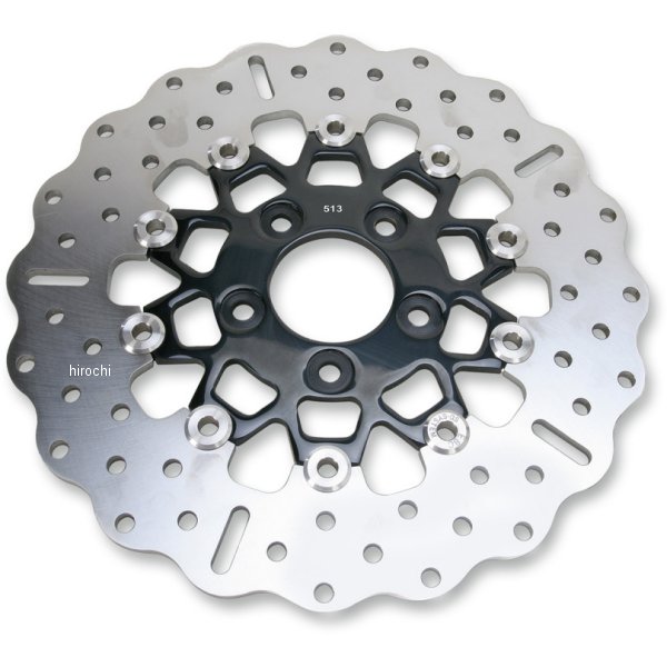 ローター 11.5インチ リア ワイド 黒/クローム 10ボタン フローティングコンター