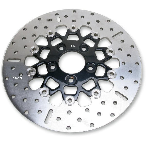 ローター 11.5インチ リア ワイド 黒/クローム 10ボタン フローティング