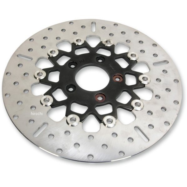 ローター 11.5インチ フロント ワイド 黒/クローム 10ボタン ラウンド