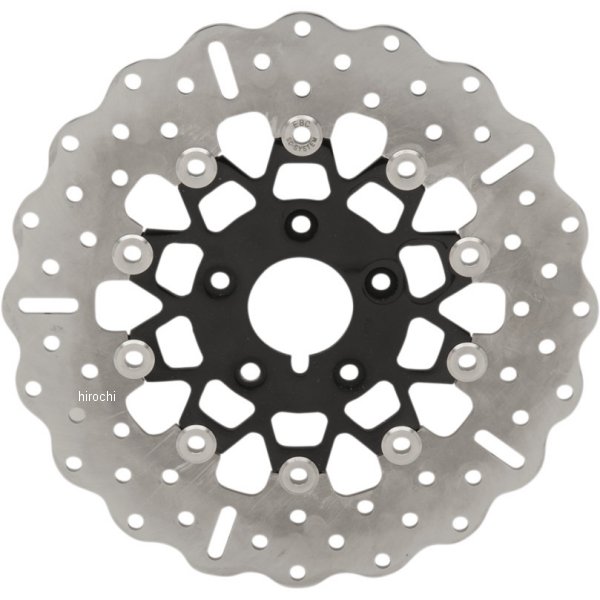 ローター 11.5インチ フロント ワイド 黒/クローム 10ボタン コンター