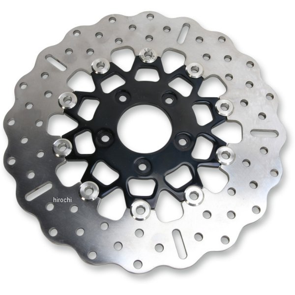ローター 11.5インチ フロント ワイド 黒/クローム 10ボタン コンター