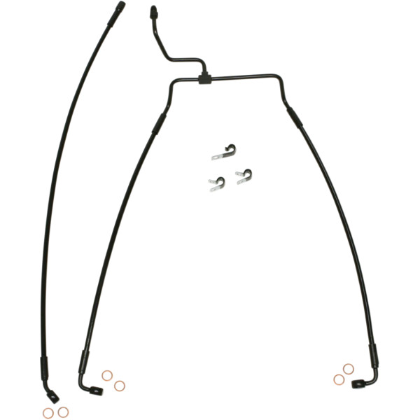 フロントブレーキライン XR FLH ABS無 黒/黒 14-7/8インチ/ 35インチ