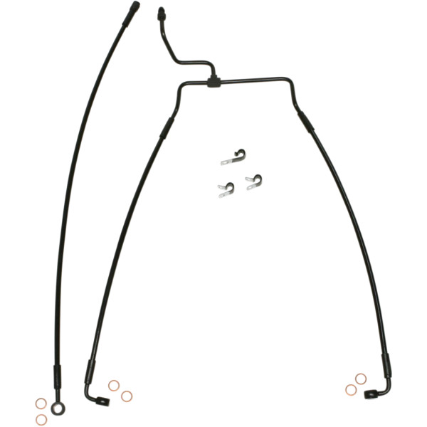 フロントブレーキライン XR FLH ABS無 黒/黒 14-7/8インチ/ 25インチ