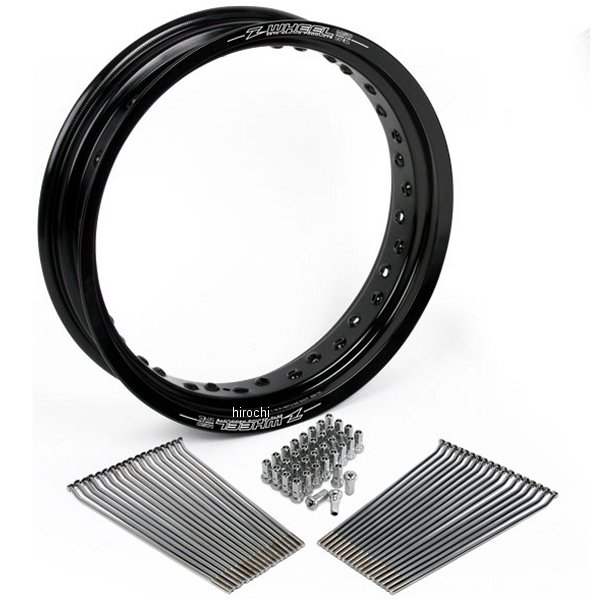 ズィーウィール Z-WHEEL モタードリムセット フロント 07年-17年 WR250R 黒リム/ステンスポーク/アルミニップル