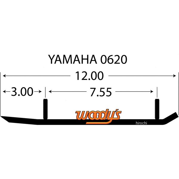 スライドランナー ミニ 4インチ(102mm) 60°Sno‑X w ヤマハ 左右ペア
