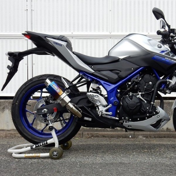 スリップオンマフラー JMCA オーバル ショート MT-03、MT-25 チタン焼色