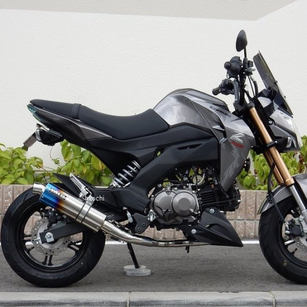 フルエキゾースト JMCA オーバル ショート Z125PRO ステンレス/チタン焼色